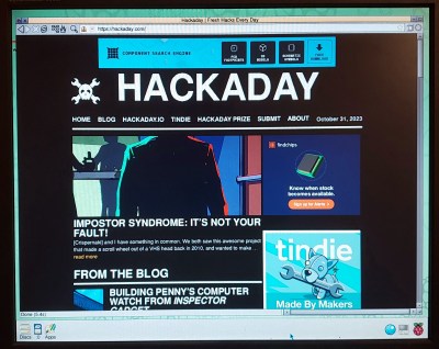 Hackaday in Netsurf on RiscOS