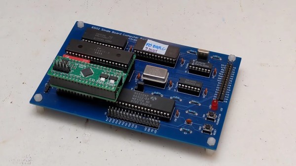 A 6502-based single-board computer with a ROMulator attached