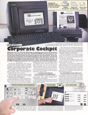 A full page advert for a "Corporate cockpit" all-in-one wordprocessor computer.