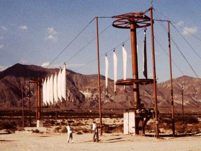 Transpower's 'flying clothesline' wind turbine setup.