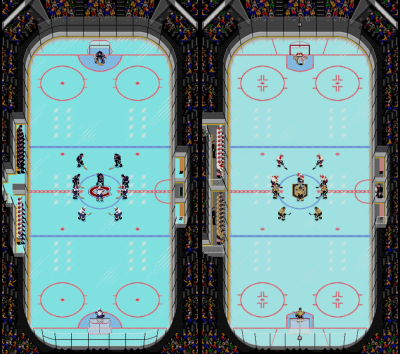 Graphical comparison of NHL 94 versus the NHL 24 ROM hack.
