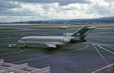 N2969G, the aircraft involved in the Alaska Airlines 1866 accident, seen at San Francisco International Airport in 1967, while still operating with Pacific Air Lines. (Credit: Jon Proctor)