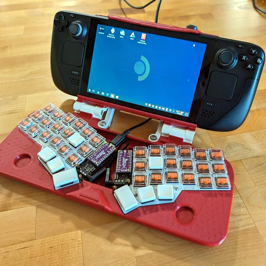 Printable Keyboard Dock Puts Steam Deck To Work | Hackaday