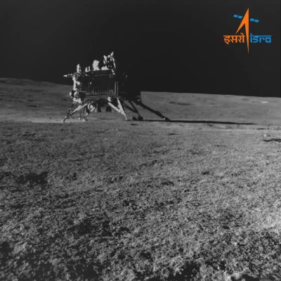 Image of Vikram lander on lunar surface taken by Pragyan rover at 1104 IST, 30 August 2023 from 15 meters away (Credit: ISRO)