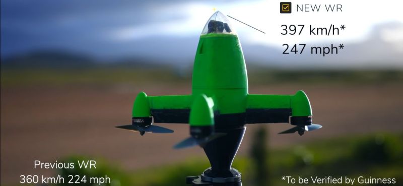 Fastest FPV drone, pending official confirmation. (Credit: Luke Maximo Bell)