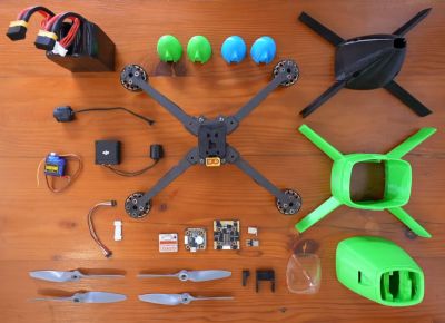 The components of the third FPV drone attempt, as used with the world record attempt. (Credit: Luke Maximo Bell)