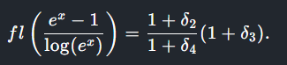 Simplified numerator and denominator with floating point delta. (Credit: exozy)