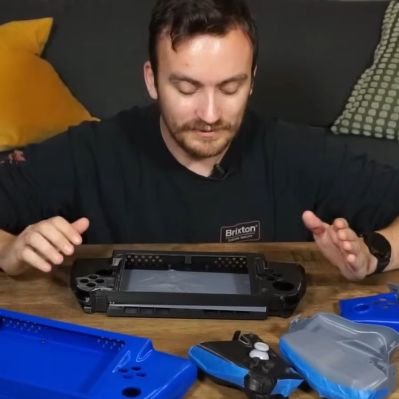 The nearly final prototype case for the handheld Framework-based gaming system. (Credit: TommyB, YouTube)