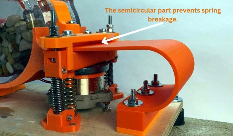 Vibratory Rock Tumbler Bounces On Printed Spring | Hackaday