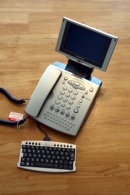 The Amstrad E-mailer on a desk.