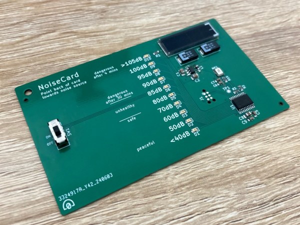 A solar-powered decibel meter the size of a business card.