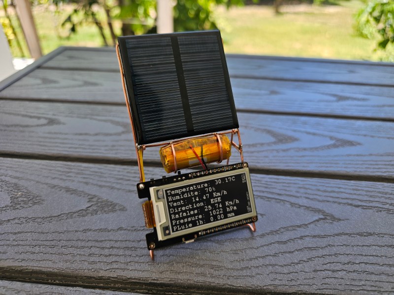 A business card-sized, solar-powered weather station.