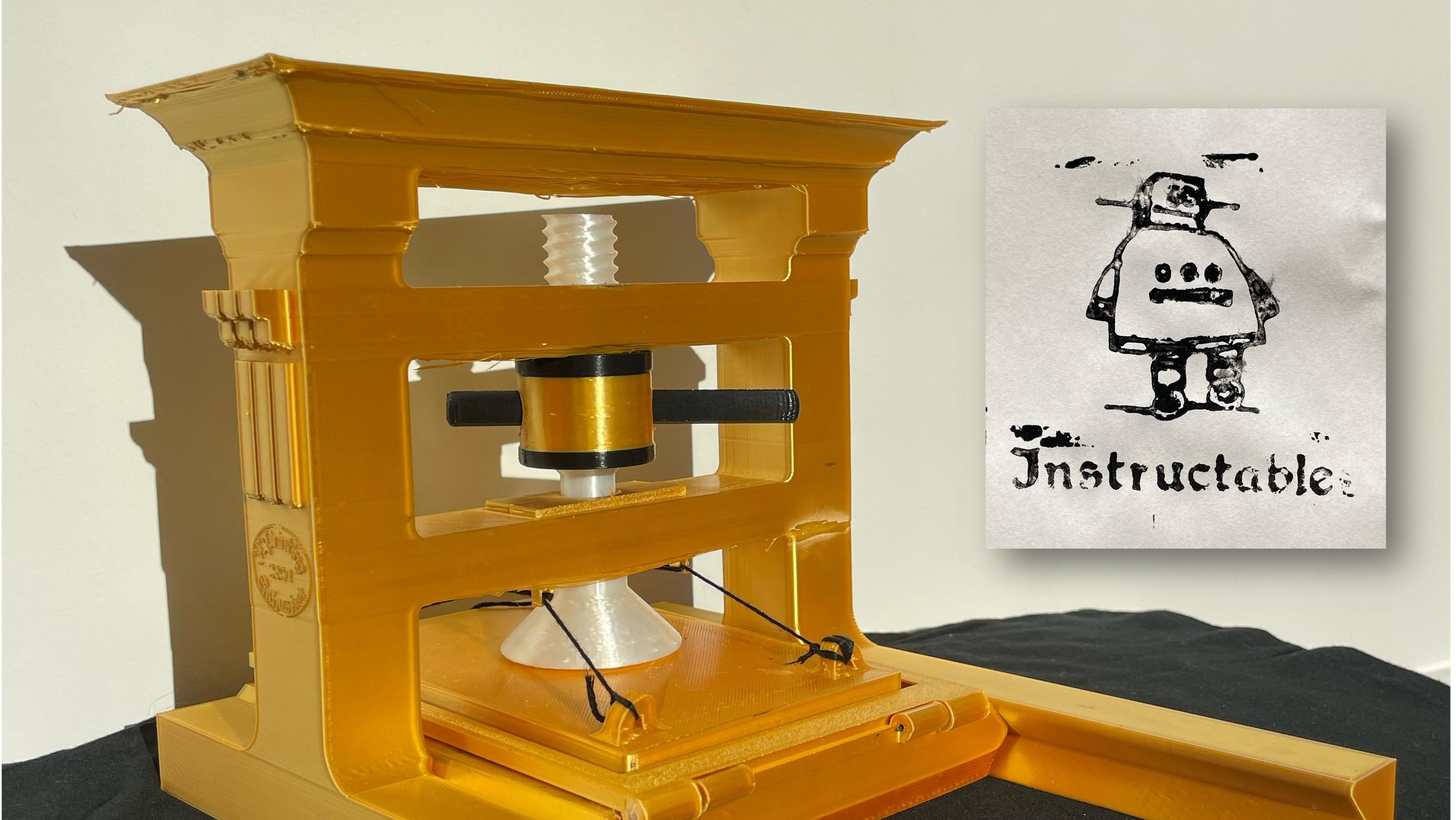 A Teeny 3D-Printed Printing Press, Thanks Gutenberg