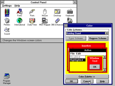 The Windows 3.1 Control Panel (1992). (Source: ToastyTech.com)