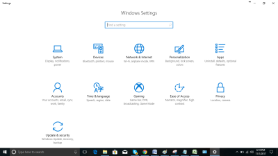 The Control Panel in Windows 10 back in ~2015.