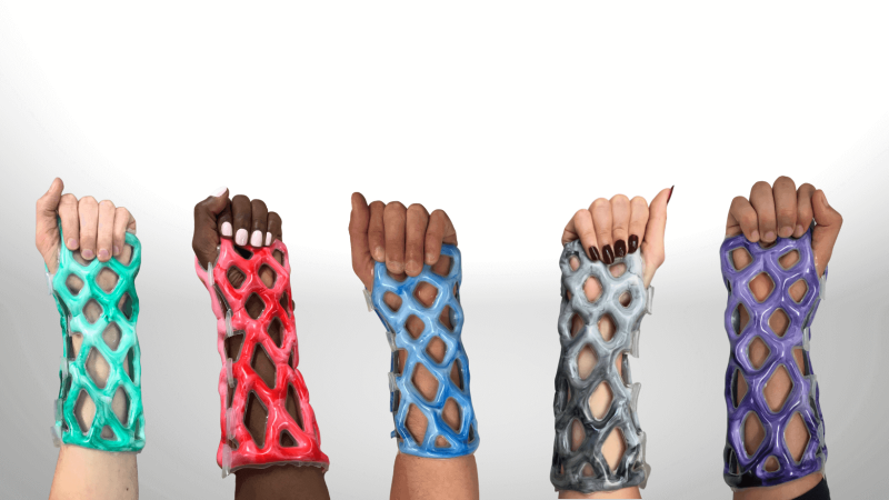 Five colors of Cast21 on five different wrists.