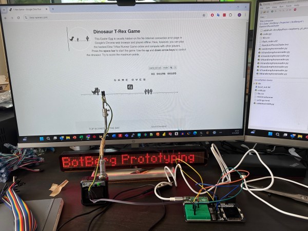 A light-dependent resistor detects cacti in the Google Chrome Offline Dinosaur game.