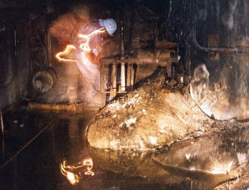 The Chernobyl Elephant's Foot; a large mass of corium.