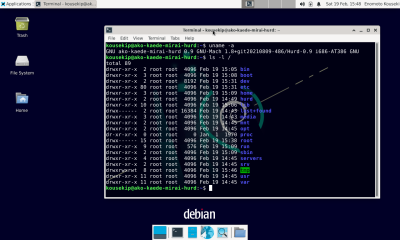 Screenshot of Debian GNU Hurd with Xfce desktop environment (Credit: VulcanSphere, Wikimedia)