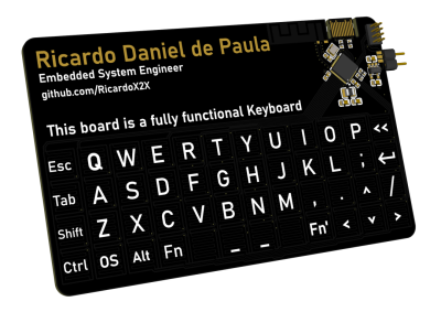 A PCB business card that doubles as a keyboard.