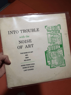 A vinyl record jacket with pcb art