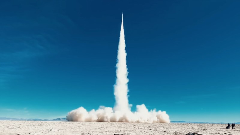 Student-built rocket launch in Black Rock Desert, Nevada