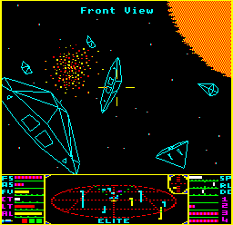 The cutting-edge gameplay of Elite on the 8502.