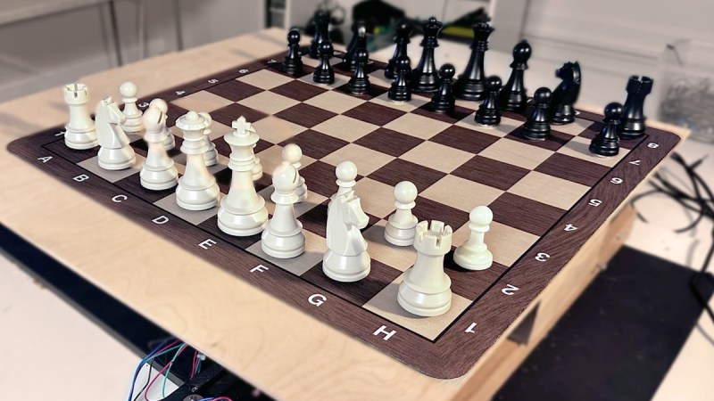 PI Board chess board on a table in a room