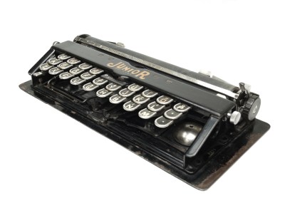 The Bennett Junior typewriter of the early 1900s, which would fit in your coat pocket.