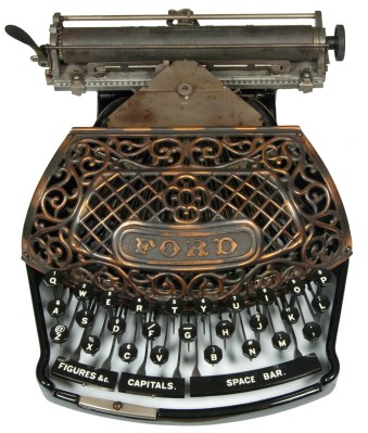 The Ford typewriter (no relation) with it's lovely bronzed grille.