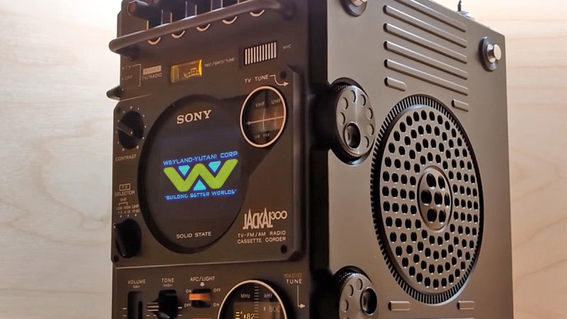 Close up of a Sony FX-300 'Jackal' radio