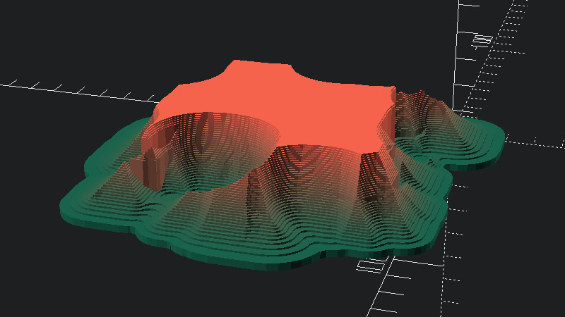 Procedurally Generated Terrain in OpenSCAD