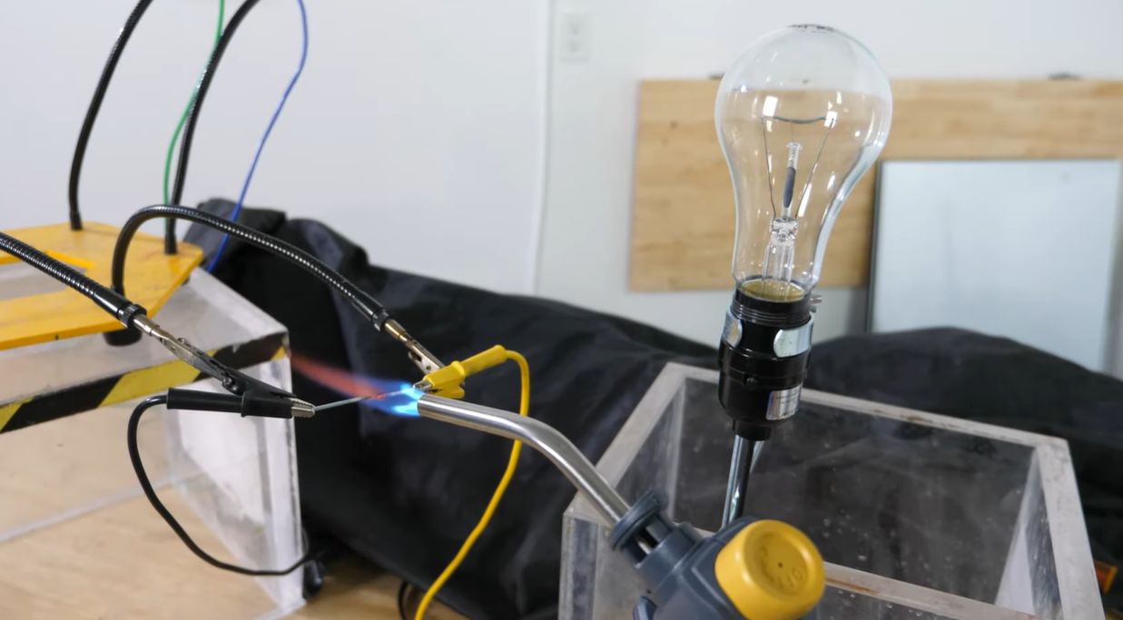 Is Fire Conductive Enough To Power a Lamp?