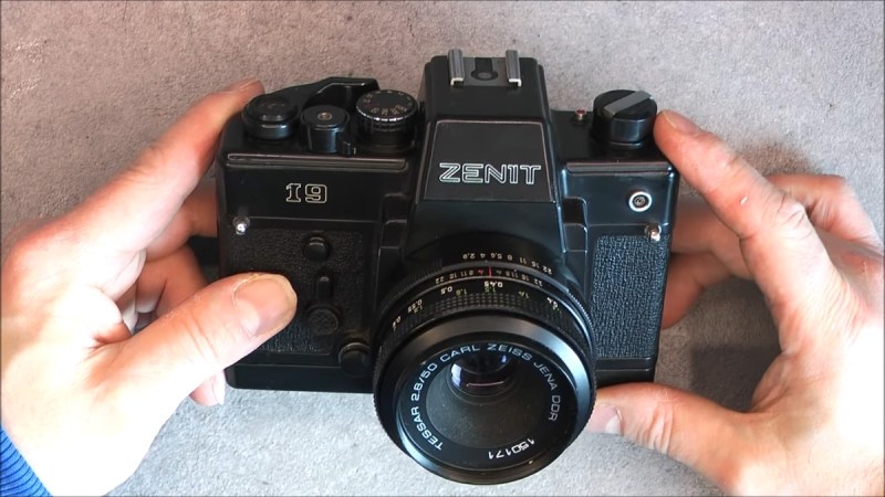 Close up of Zenit 19 camera