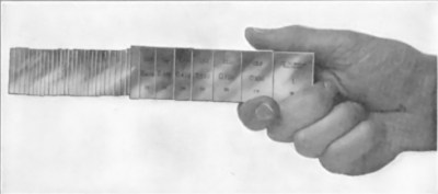Thirty-six gages wrung together and held horizontally. (Credit: Goodrich &amp; Stanley, 1907)