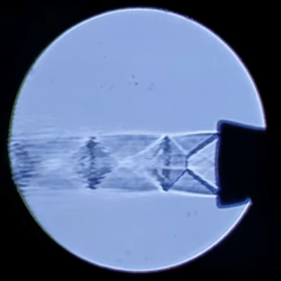 Shock diamonds from a homemade rocket nozzle imaged by this setup. Shock diamonds from a homemade rocket nozzle imaged by this setup.