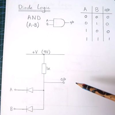 AND gate implemented as diode-resistor logic. (Credit: Anthony Francis-Jones)
