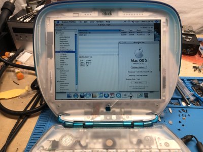 Image of G3 Clamshell iBook showing the Ram upgrade