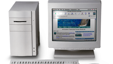 An old PC with CRT monitor