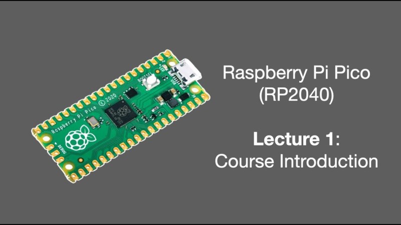 A photo of an RPi and a note about the first lecture.