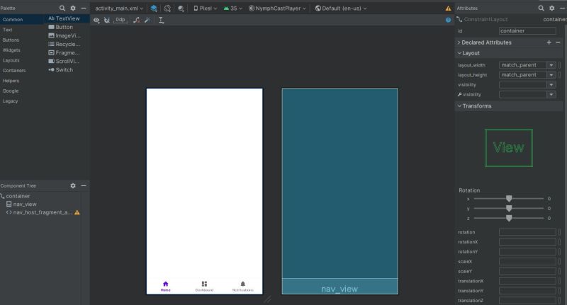 The intuitive Android Studio WYSIWYG experience.