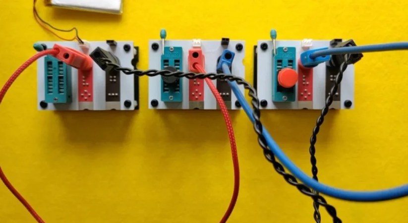 Three breakout boards connected with a few wires