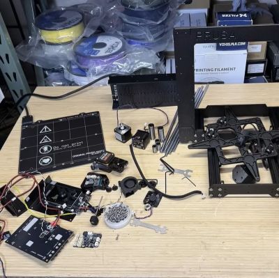 Some of these Mark 4S parts will become a Prusa Core One. (Credit: Aurora Tech, YouTube)