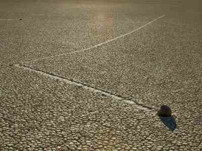 A sliding stone in Death Valley, USA