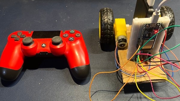 A photo of the robot and the controller