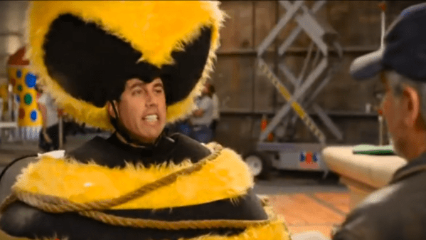 Jerry Seinfeld dressed up as a honey bee promoting his film Bee Movie.