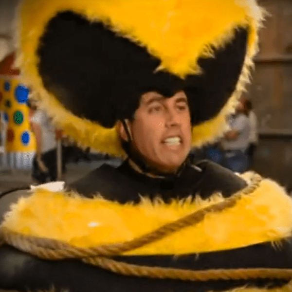 Jerry Seinfeld dressed up as a honey bee promoting his film Bee Movie.