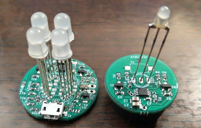 The two types of LED candle, side by side.