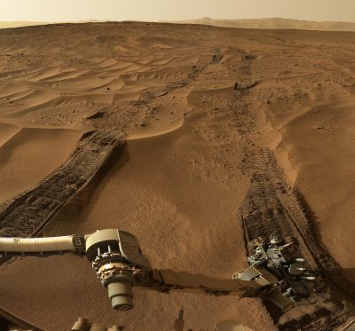 Windswept dunes on Mars as pictured by MSL.