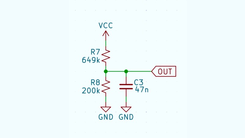 Schematic of a voltage divider